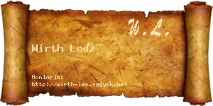Wirth Leó névjegykártya